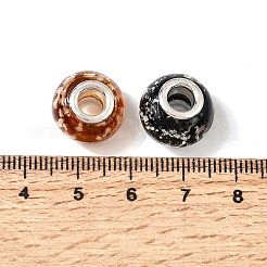 In den dunklen handgemachten leuchtenden Stil lampwork großes Loch europäischen Perlen leuchten&nbsp;X-LPDL-R007-02