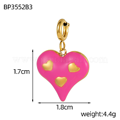 Подвески в форме сердца из нержавеющей стали 304 с эмалью&nbsp;STAS-OY004-09G