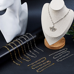 10 шт. 2 цвета 316l хирургическая нержавеющая сталь цепочка-скрепка ожерелье NJEW-DC00010