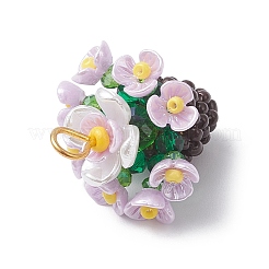 Подвески-цветы из стеклянных бусин из смолы&nbsp;PALLOY-MZ01106-01