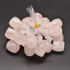 Natürlichen Rosenquarz Edelstein-3-Loch-Guru Perlen für buddhistische Schmuck machen&nbsp;G-L409A-32