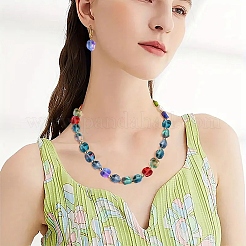 150 шт. 10-цветные прозрачные стеклянные бусины для выпечки&nbsp;DGLA-YW0001-38