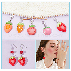 Маркеры петель для кулонов с фруктами и овощами&nbsp;HJEW-AB00306