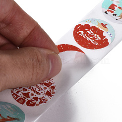 4 шаблон рождественские круглые самоклеящиеся бумажные наклейки в горошек рулон DIY-A042-03A