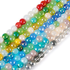 7 нить 7 цвета гальванические стеклянные бусины нити&nbsp;GLAA-TA0001-72