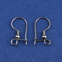 316 ステンレススチール フープピアス 金具 腎臓型イヤリングワイヤー  ステンレス鋼色  20mm  穴：2.5mm  ピン：0.7mm&nbsp;STAS-WH0029-33B