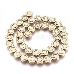 Fili di perline di ematite sintetica non magnetica a tema autunnale&nbsp;G-I208-12