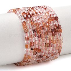 Natürliche Stränge aus hämatoidem Quarz / eisenhaltigen Quarzperlen&nbsp;G-Z161-B01-3x3mm
