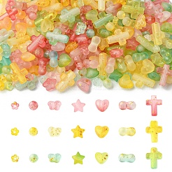 Perline acriliche trasparenti di colore sfumato&nbsp;OACR-YW0004-61B
