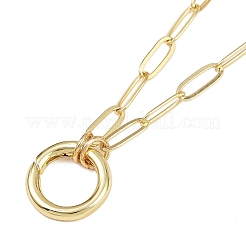 Латунные кольца звено скрепка цепи ожерелья&nbsp;LS-NJEW-A042-05G
