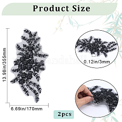 3d цветочная полиэфирная вышивка&nbsp;PATC-WH0012-02A