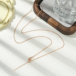 Colliers coulissants réglables en chaîne de câble en laiton plaqué rack de 1 mm pour femmes et hommes&nbsp;LS-MAK-L044-04RG