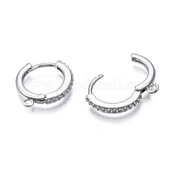 Латунные серьги-кольца из микро-паве с фианитами KK-T063-013P-NF