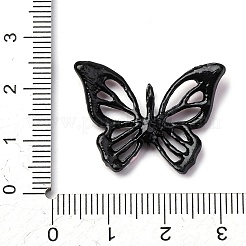 スプレーペイント合金ラインストーンペンダント  エナメル  中空の蝶のチャーム  ピンク  21x27.5x3mm  穴：2mm&nbsp;ALRI-E130-01EB-01