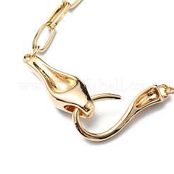 Colliers à pendentif serpent en strass avec chaînes de trombones&nbsp;NJEW-R261-01G