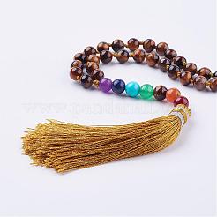 Collana con ciondolo nappa in nylon&nbsp;NJEW-F159-B01