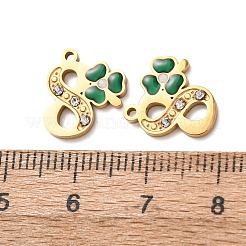 304 Edelstahl-Emaille- und Strass-Anhänger&nbsp;STAS-B130-01G-8