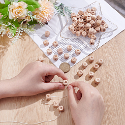 72 шт. 28-х видов резных деревянных европейских бусин&nbsp;WOOD-UN0001-25