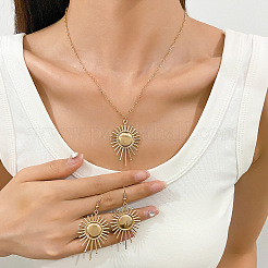 Комплект из ожерелья с подвеской из сплава Sun и сережек-подвесок FS-WGBD582-01