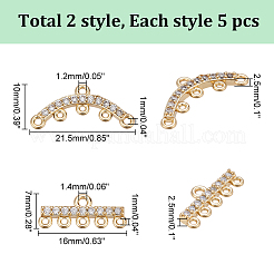 10 шт. 2 стиля латунные микропаве кубического циркония компоненты люстры соединения FIND-AR0005-59