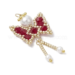 Подвески-бабочки из стеклянного бисера&nbsp;PALLOY-MZ00649-03