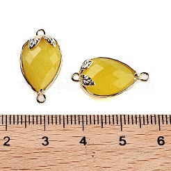 Facettierte Tropfen-Verbinderanhänger aus natürlicher Jade&nbsp;G-B081-03G-07
