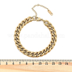 Браслеты из кубинской цепочки из нержавеющей стали 304 для женщин и мужчин BJEW-R008-01G