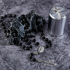 Ожерелья из сплава АБС-пластика с круглыми бусинами и подвесками&nbsp;HJEW-DC00069