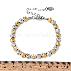 Bracciali bicolore in acciaio inossidabile 304 con micro pavé di zirconi cubici trasparenti&nbsp;SA-CBAB122-02B