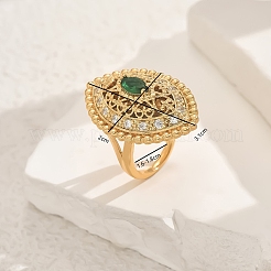 Геометрические полые латунные микропаве регулируемые кольца для женщин&nbsp;XZ3446-4