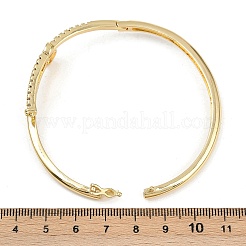 Браслеты из латуни с прозрачным кубическим цирконием в микропаве&nbsp;BJEW-F504-02G