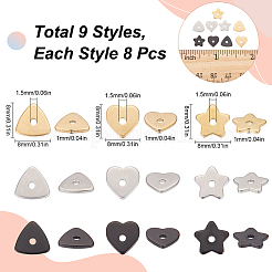 72 шт. 9 бусины из нержавеющей стали 304 STAS-SC0007-69