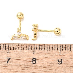 Серьги-гвоздики Windmill 925 из стерлингового серебра с микропаве из прозрачных кубических цирконий&nbsp;EJEW-K317-13G