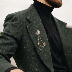 4 шт. 4 стиля брошь из сплава с подвесной цепочкой JEWB-FH0002-20