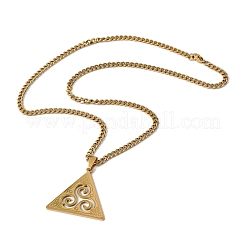 201 нержавеющая сталь викинг трискелион кулон ожерелье для женщин мужчин&nbsp;LS-NJEW-F344-01G