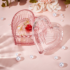 Стеклянные шкатулки для хранения украшений в форме сердца&nbsp;DIY-WH0899-48A