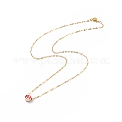 5 шт. 5-цветный эмалированный сплав ожерелья с кулоном в виде улыбающегося лица с цепочками из нержавеющей стали 304 для женщин NJEW-JN03995