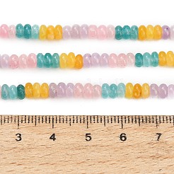 グラデーションカラーの天然染色ホワイトジェイドビーズ連売り  滑らかなロンデル  ミックスカラー  4.5x2~2.5mm  穴：0.8mm  約162~167個/連  15.16''（38.5センチメートル）&nbsp;GG-CBA1E0E-01D