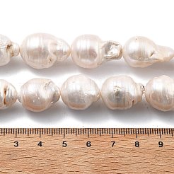 Нити натуральных бусин с ядровым жемчугом PEAR-B004-15G-01C