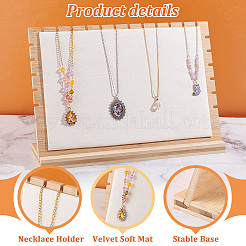 Съемные бамбуковые подставки для ожерелья с наклонной спинкой NDIS-WH0001-17