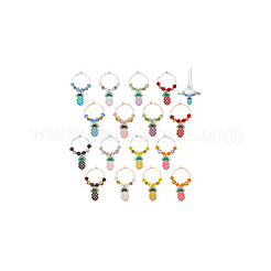 Осенние подвески для бокалов из эмали из сплава ананаса AJEW-GA00016