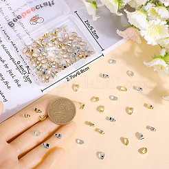 100 шт. 2-х цветные латунные защелкивающиеся дужки&nbsp;KK-BBC0022-77