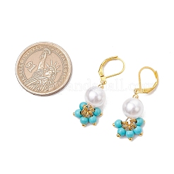 5 пара круглых серег с застежкой-русалкой из латуни EJEW-JE06367