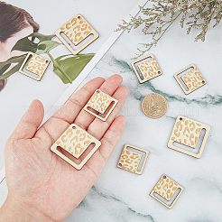 20 pendentif creux en bois de 2 styles&nbsp;WOOD-FH0001-98