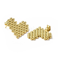 Ионное покрытие (ip) 304 нержавеющая сталь серьги-гвоздики в форме сердца для женщин STAS-B034-17G