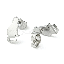 Anlaufgeschützte Ohrstecker aus 304 Edelstahl mit niedlichem Tiermotiv&nbsp;EJEW-B041-02C-P