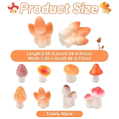 40 шт. 8 стиля декора из смолы в виде грибов&nbsp;DJEW-YW0010-11
