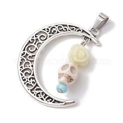 Подвески с черепом из синтетической бирюзы на Хэллоуин&nbsp;PALLOY-JF02650-02