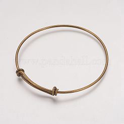真鍮製バングル作り  アンティークブロンズ  直径：68~71mm  内径：64~67mm  長さ調節可能：32~36mm&nbsp;X-KK-H176-AB