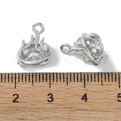 Pendenti in zirconi cubici trasparenti in micro pavè di ottone&nbsp;KK-H482-08P